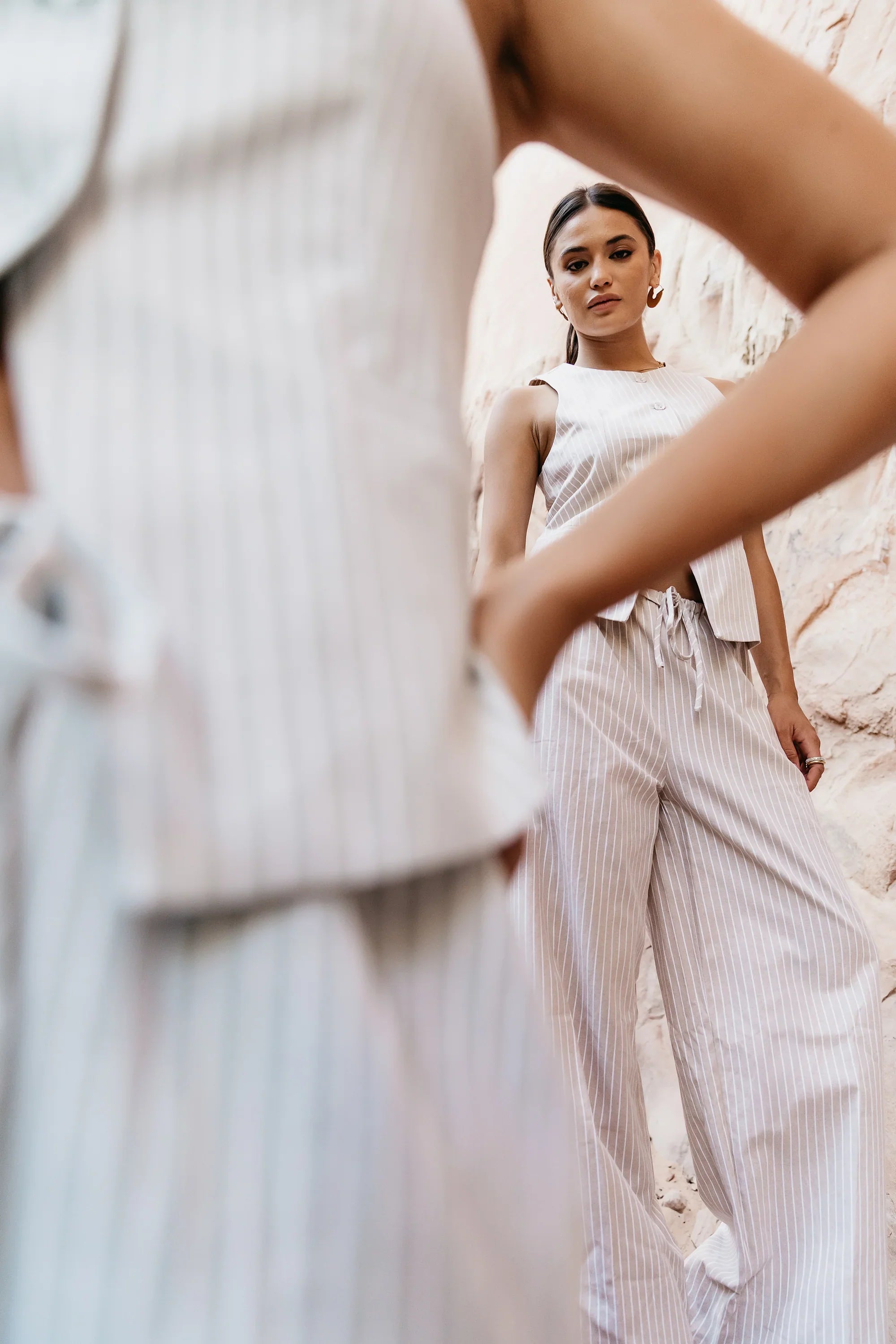 Rosa Wide Leg Pants in Taupe