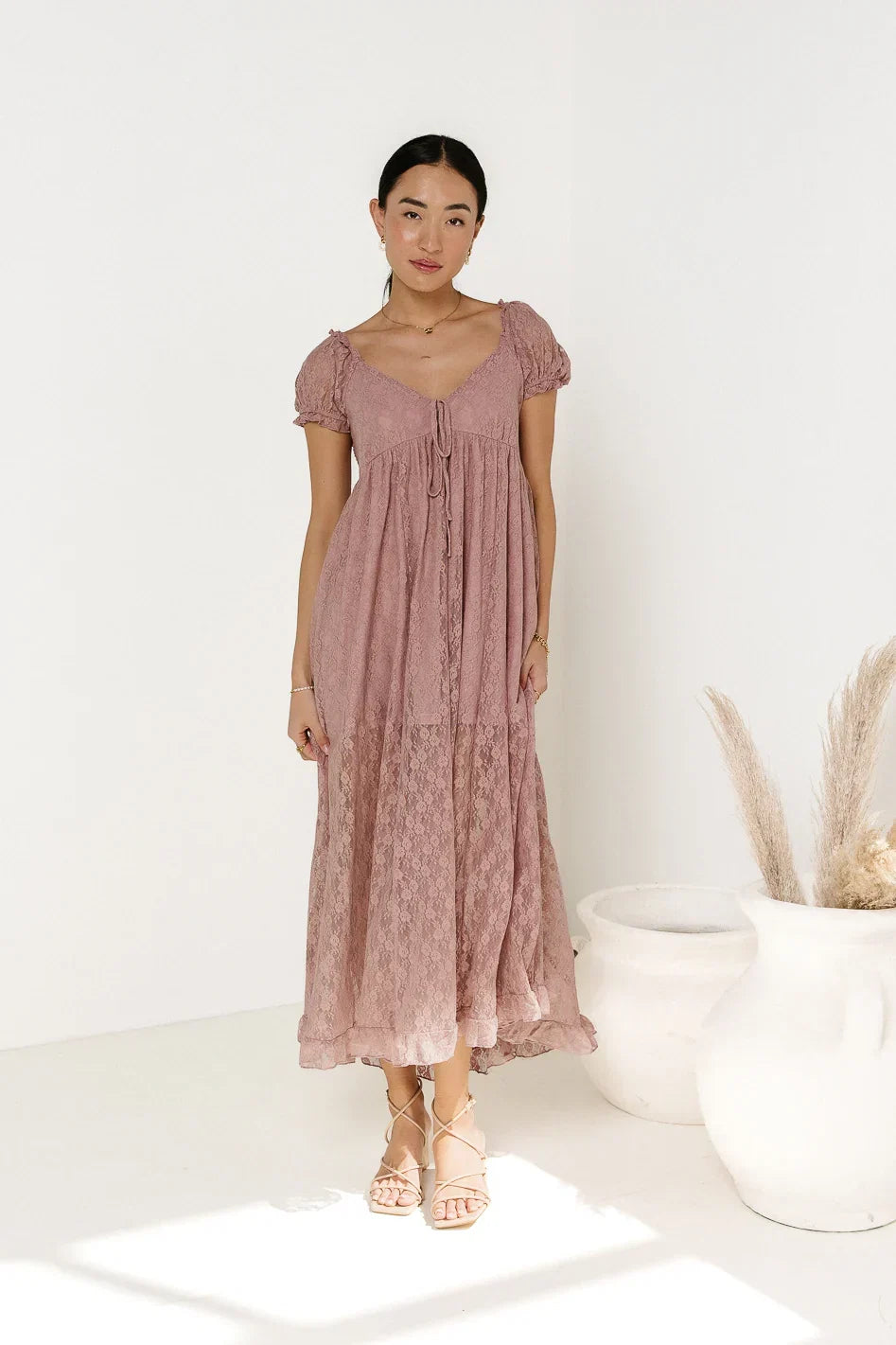 Bailey Lace Dress in Rose FINAL SALE