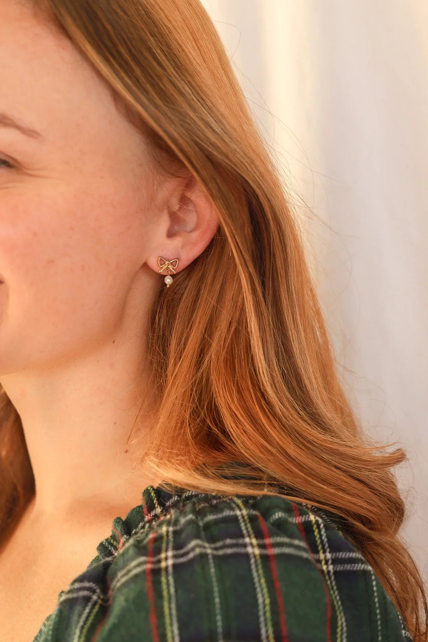 Jane Bow Pearl Drop Earring