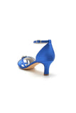 Satin Pointed Toe Hollow Out Stiletto Heels With Rhinestone