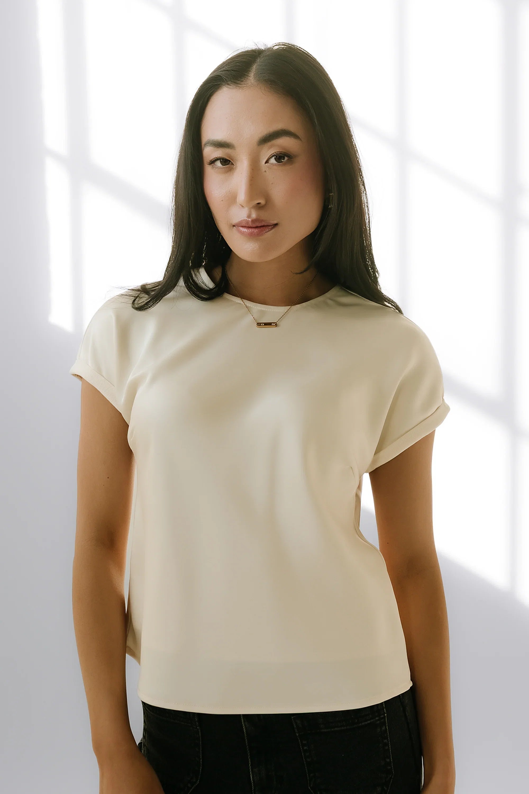 Marvin Satin Blouse in Cream