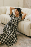 Jenna Gingham Maxi Dress in Black FINAL SALE