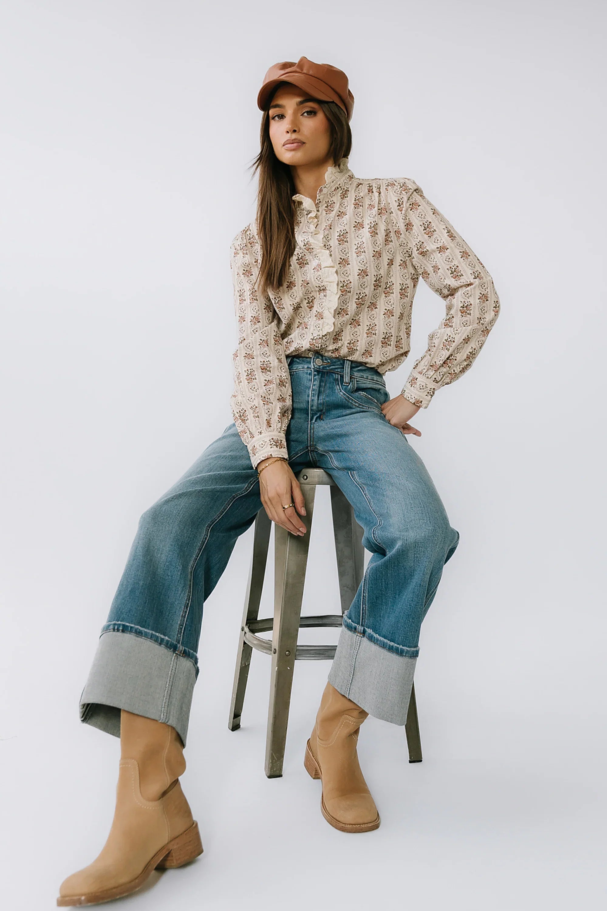 Fenna Cuffed Wide Leg Jeans
