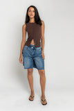Gabriella Cross Over Denim Shorts