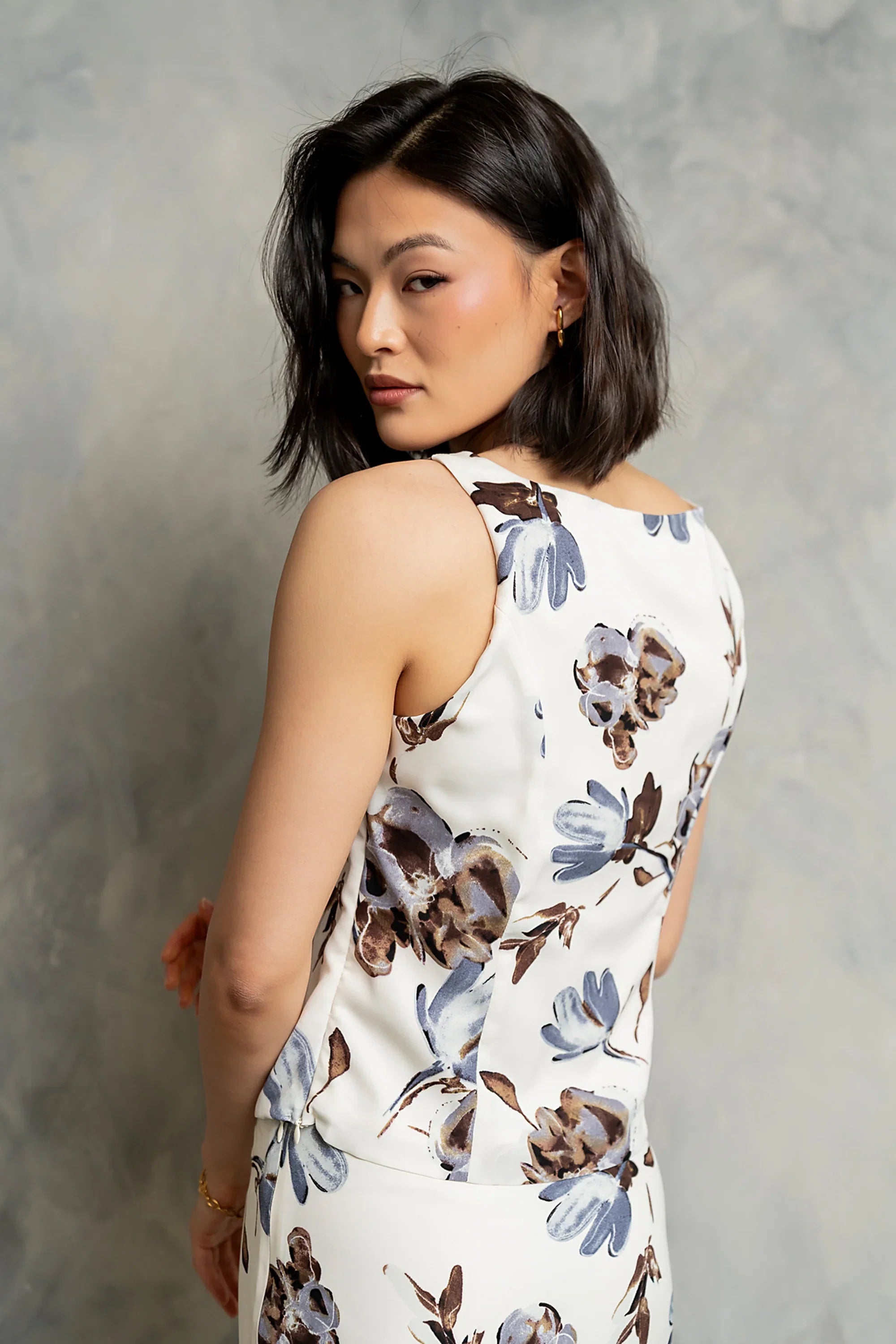 Eden Floral Top in Cream
