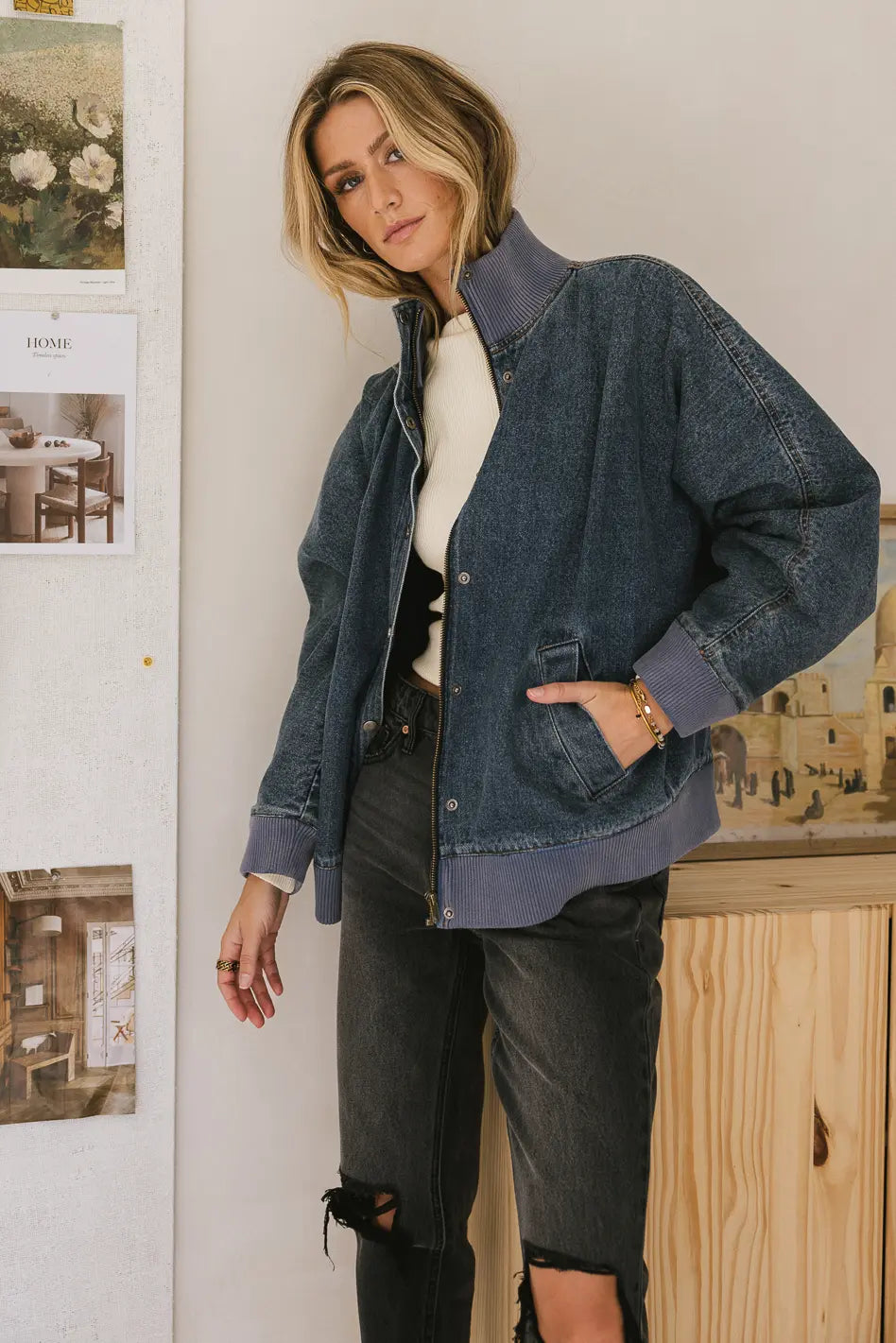 Paige Denim Jacket in Medium Wash FINAL SALE
