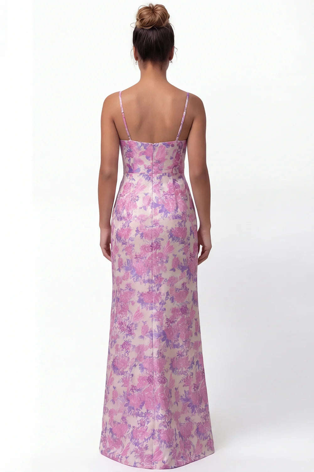 Daffodil Sheath Spaghetti Straps Long Bridesmaid Dress