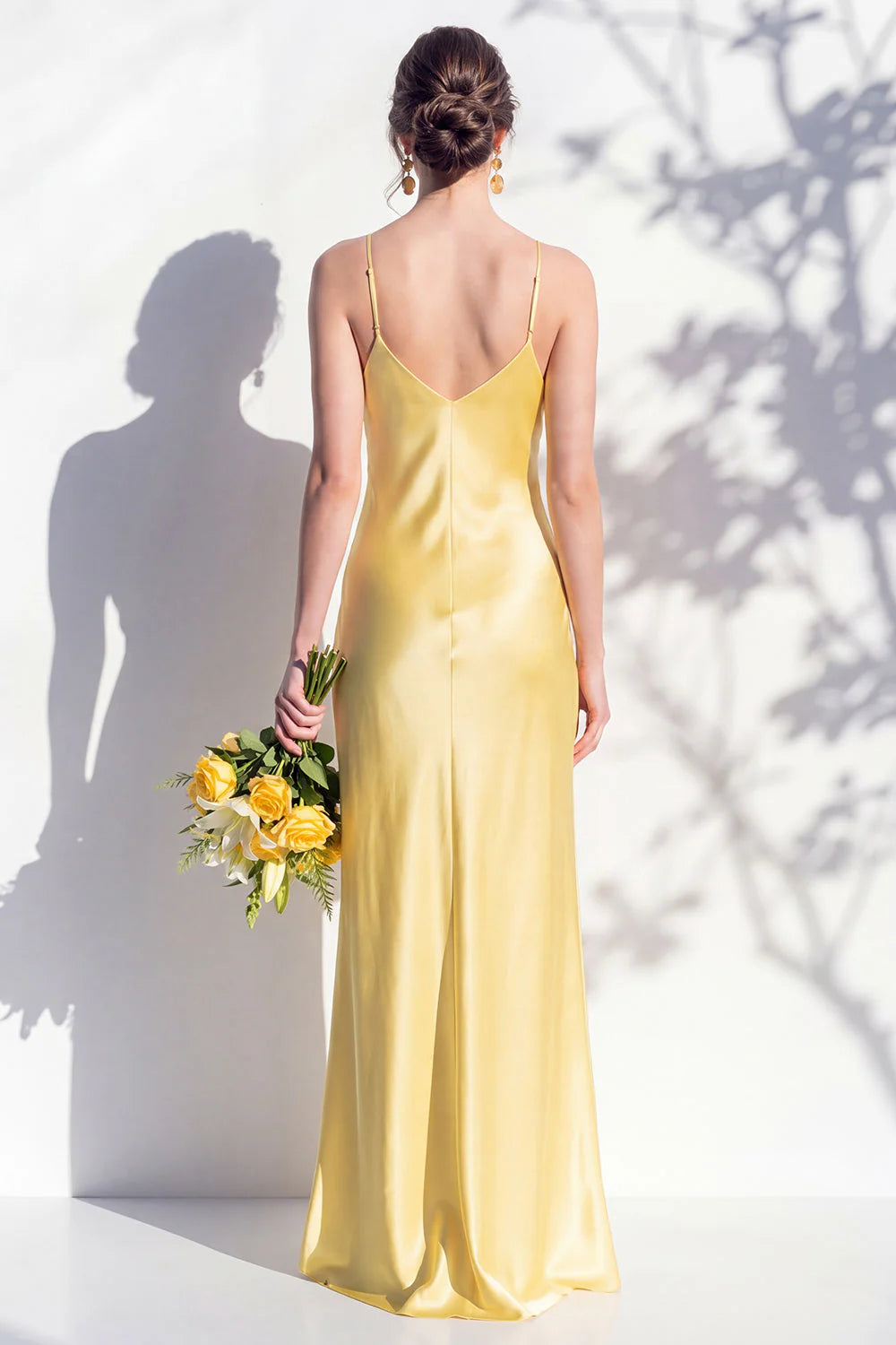 Satin Spaghetti Straps Sheath Sage Bridesmaid Dress