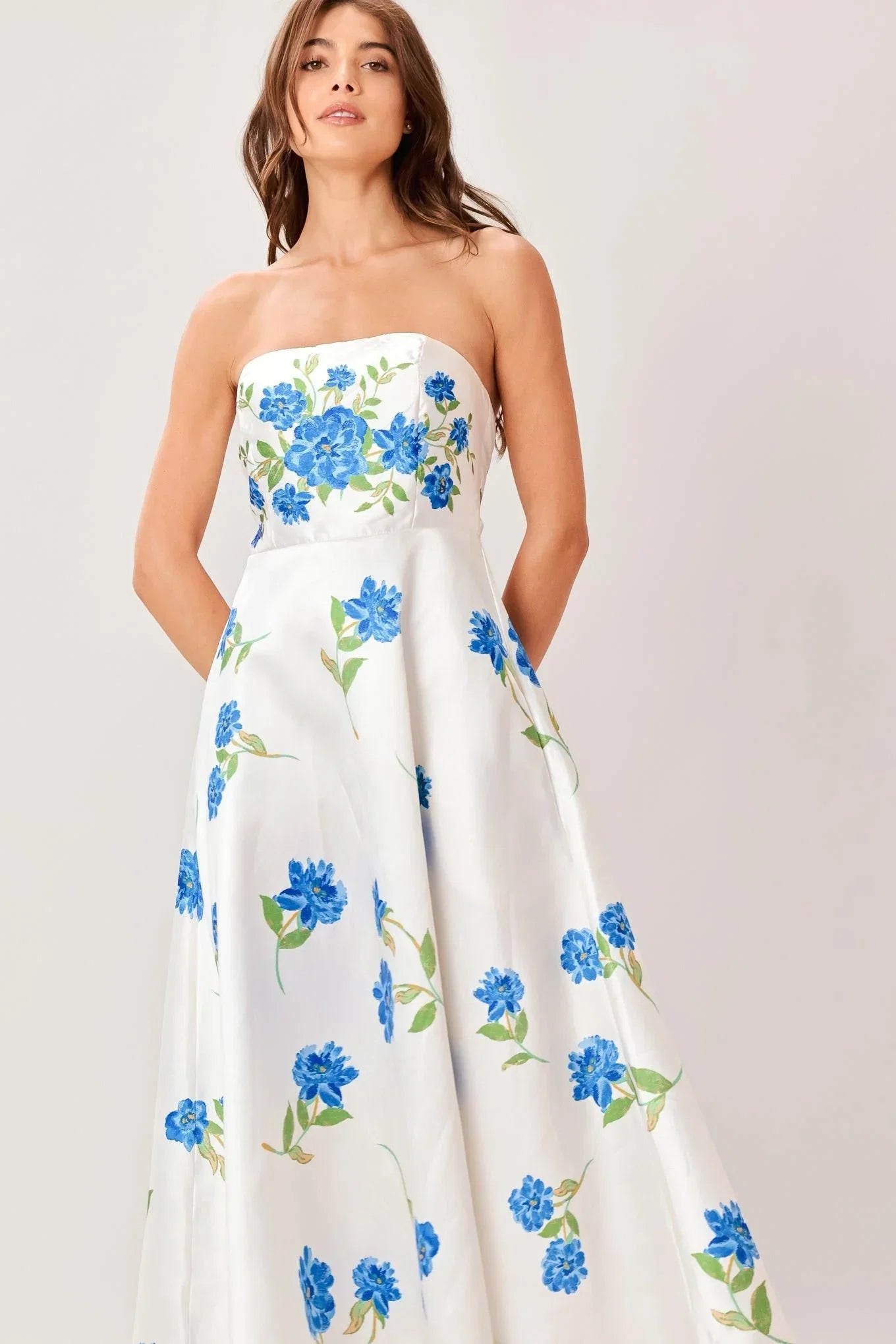 GARDEN MUSE FLORAL MIDI DRESS