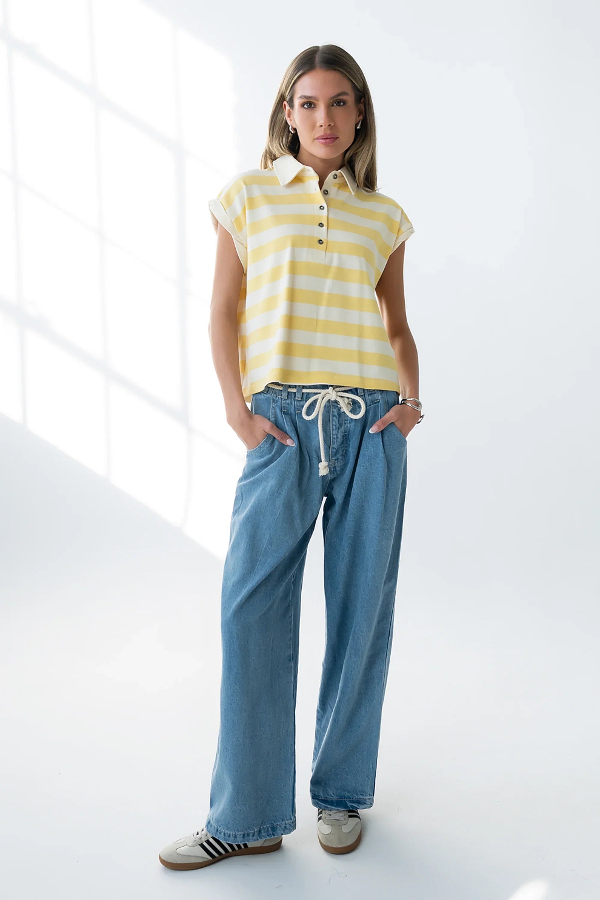 Larene Collared Striped Tank