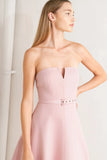 WEEKEND DATE PINK STRAPLESS MIDI DRESS