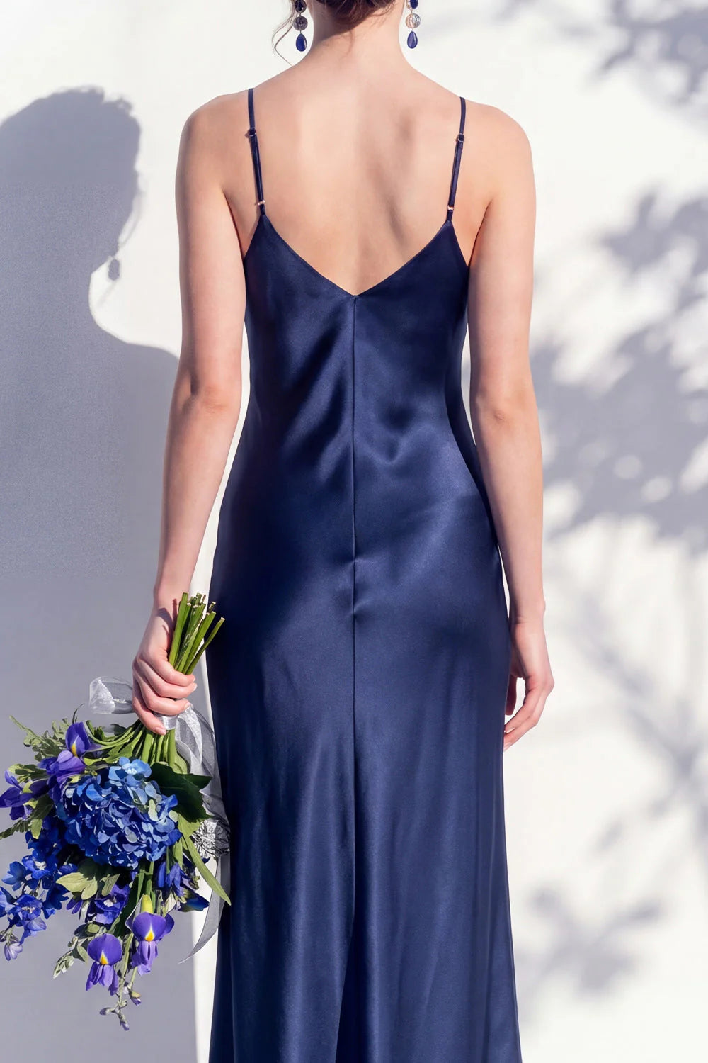 Satin Spaghetti Straps Sheath Sage Bridesmaid Dress