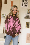 Felicity Abstract Sweater in Pink FINAL SALE