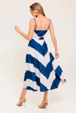 COASTAL CHARM MIDI DRESS NAVY WHITE