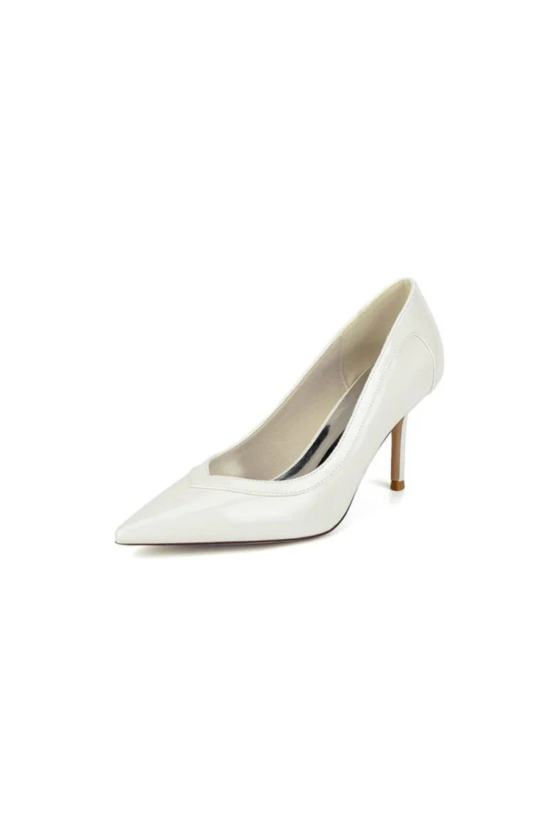 Rose Pink High Heels with Natural Wood Heel