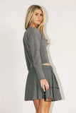 Julia Ribbed Cardigan in Heather Grey