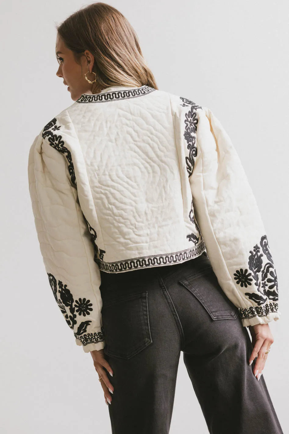 Benja Embroidered Jacket in Ivory FINAL SALE