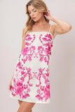 CHIC BLOSSOM PINK FLORAL MINI DRESS