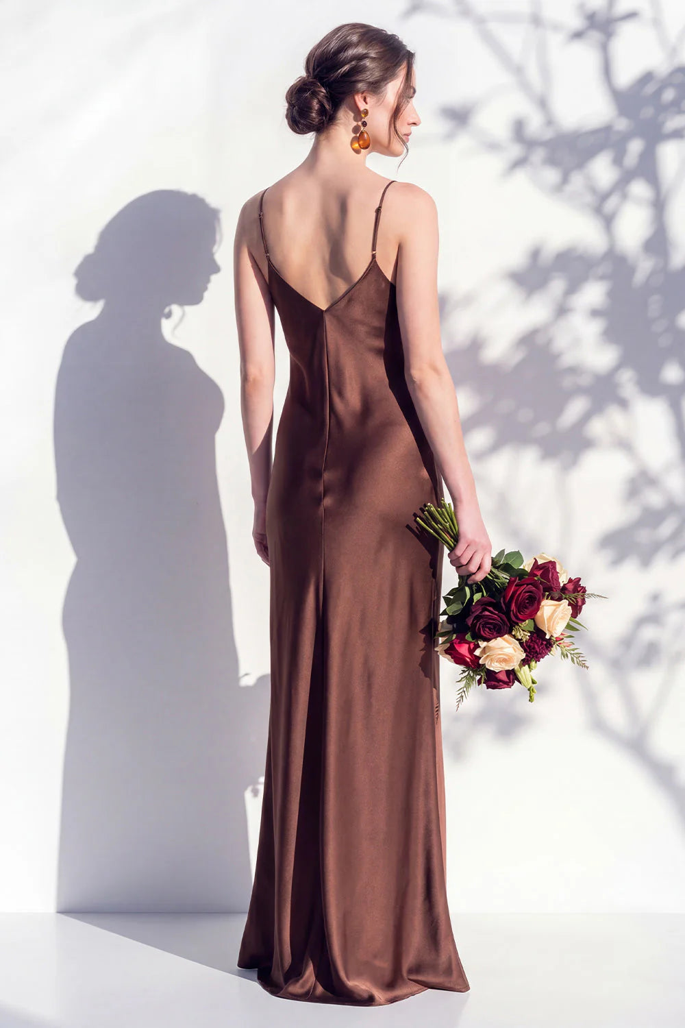 Satin Spaghetti Straps Sheath Sage Bridesmaid Dress