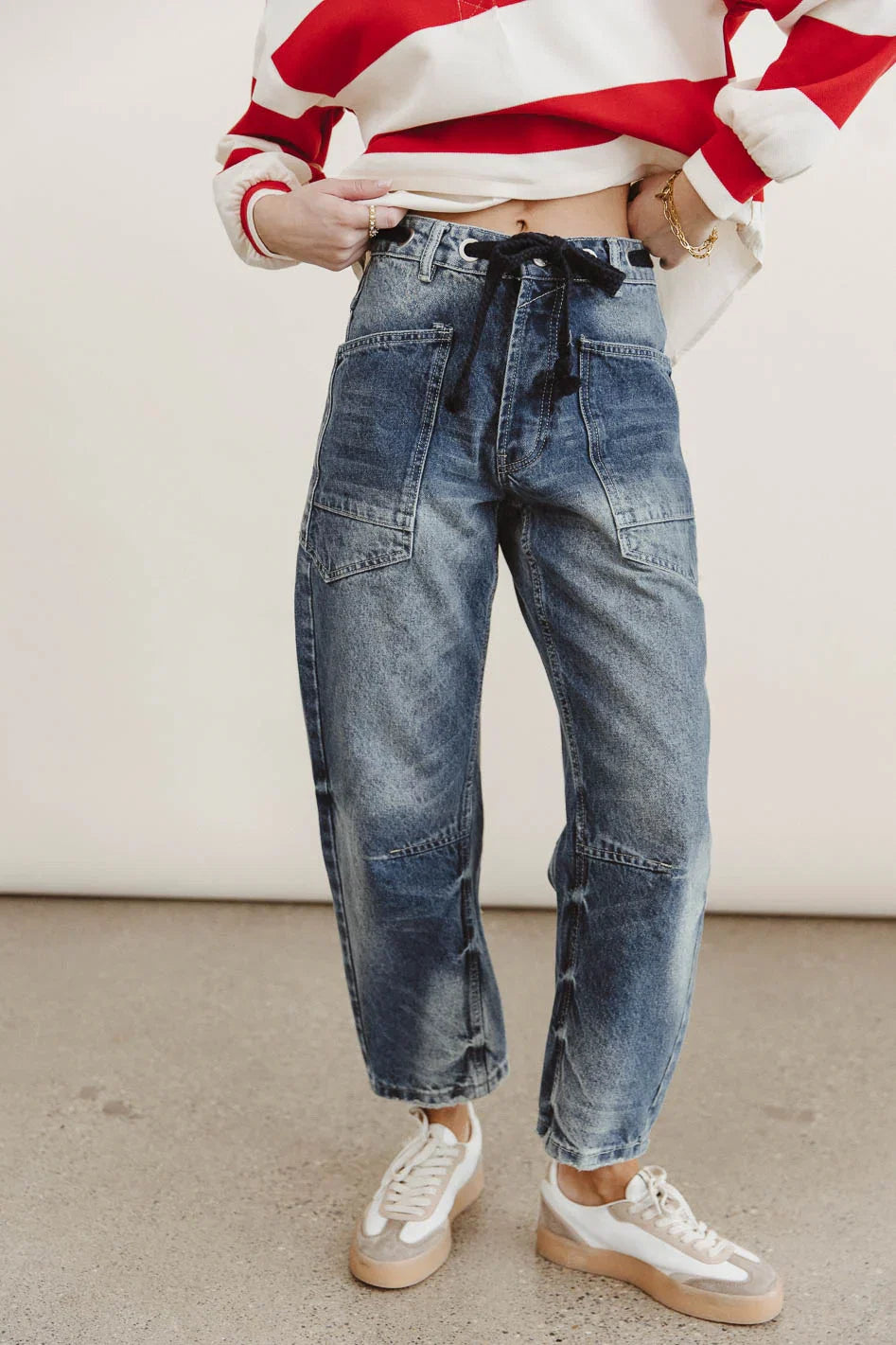 Jocelyn Barrel Jeans in Medium Wash FINAL SALE