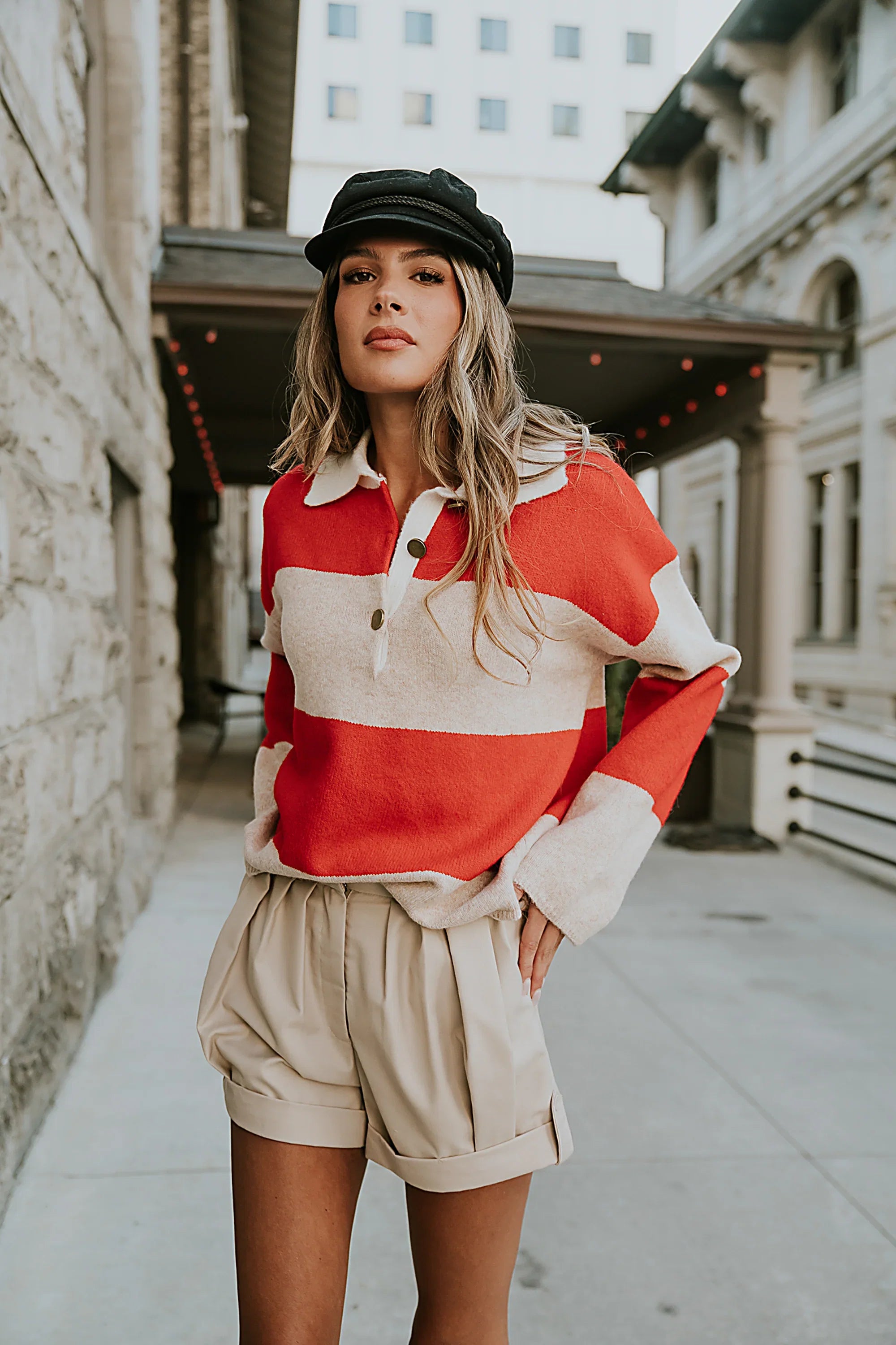 Kenzie Striped Sweater in Red FINAL SALE