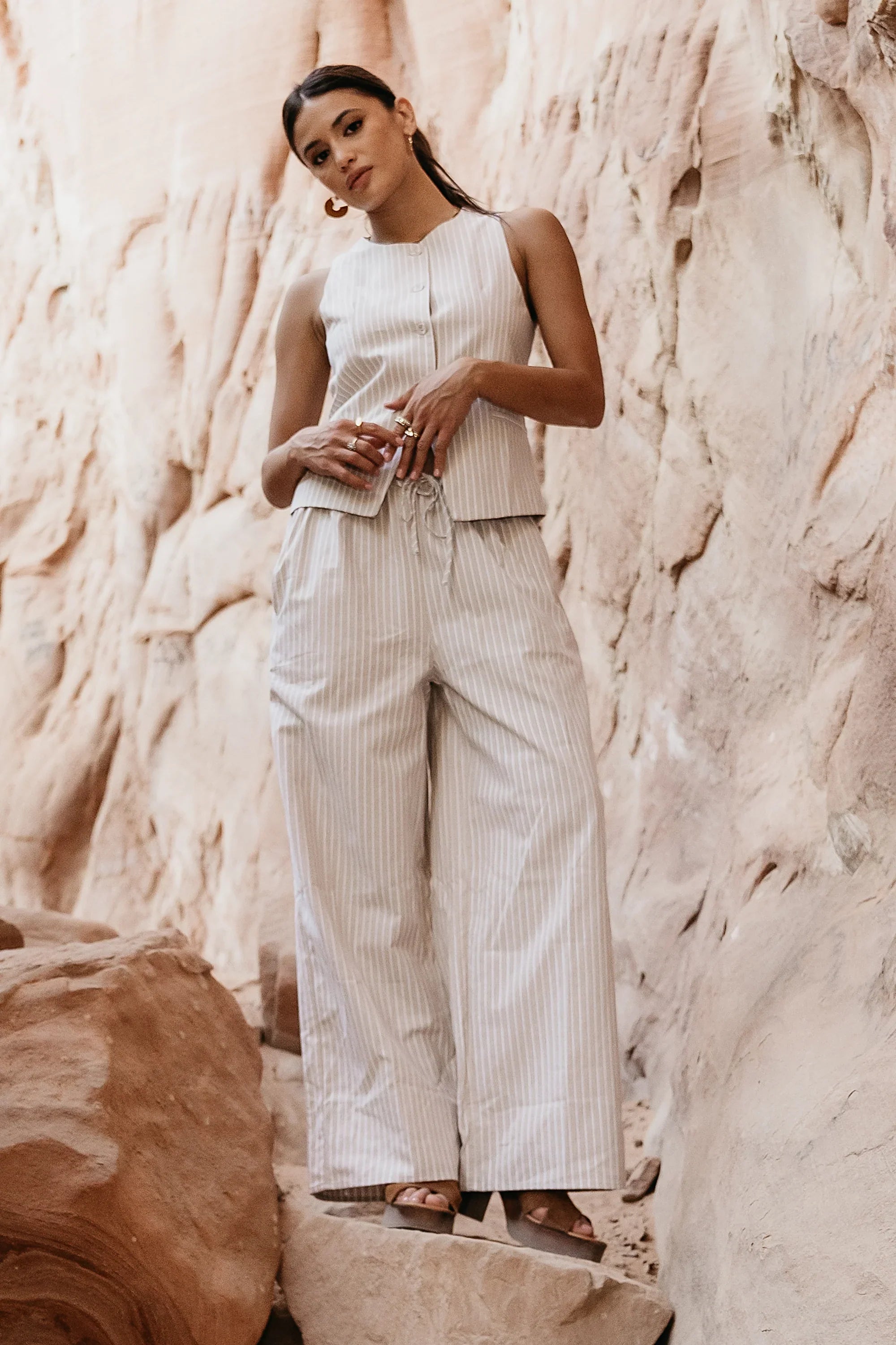 Rosa Wide Leg Pants in Taupe