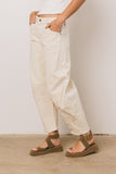 Allison Striped Barrel Jeans in Tan FINAL SALE