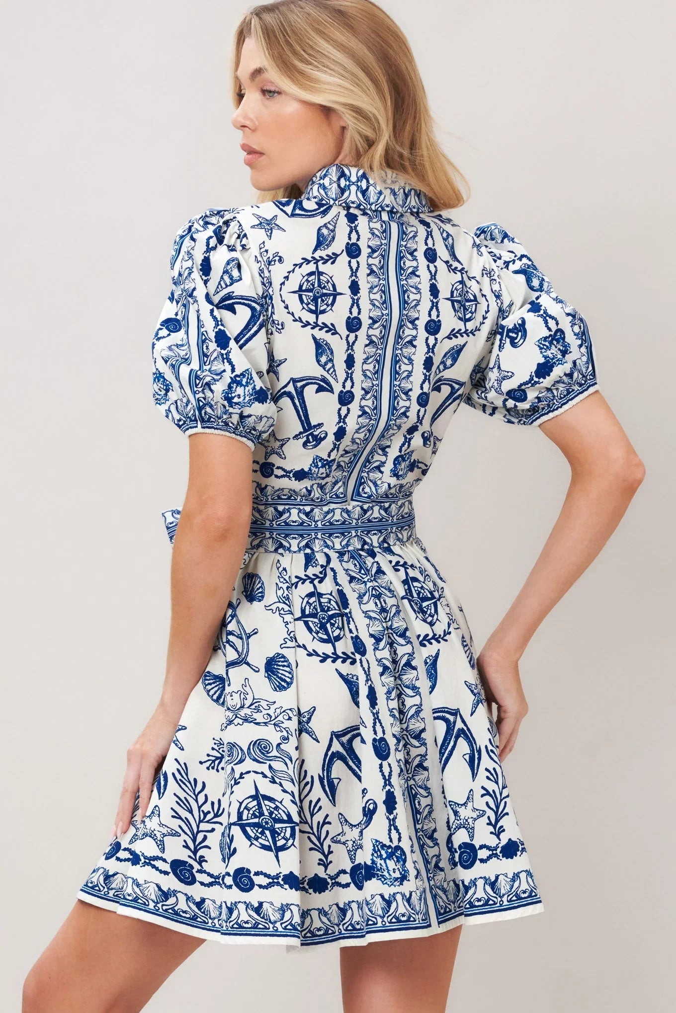 ISLAND PULSE BLUE MINI DRESS