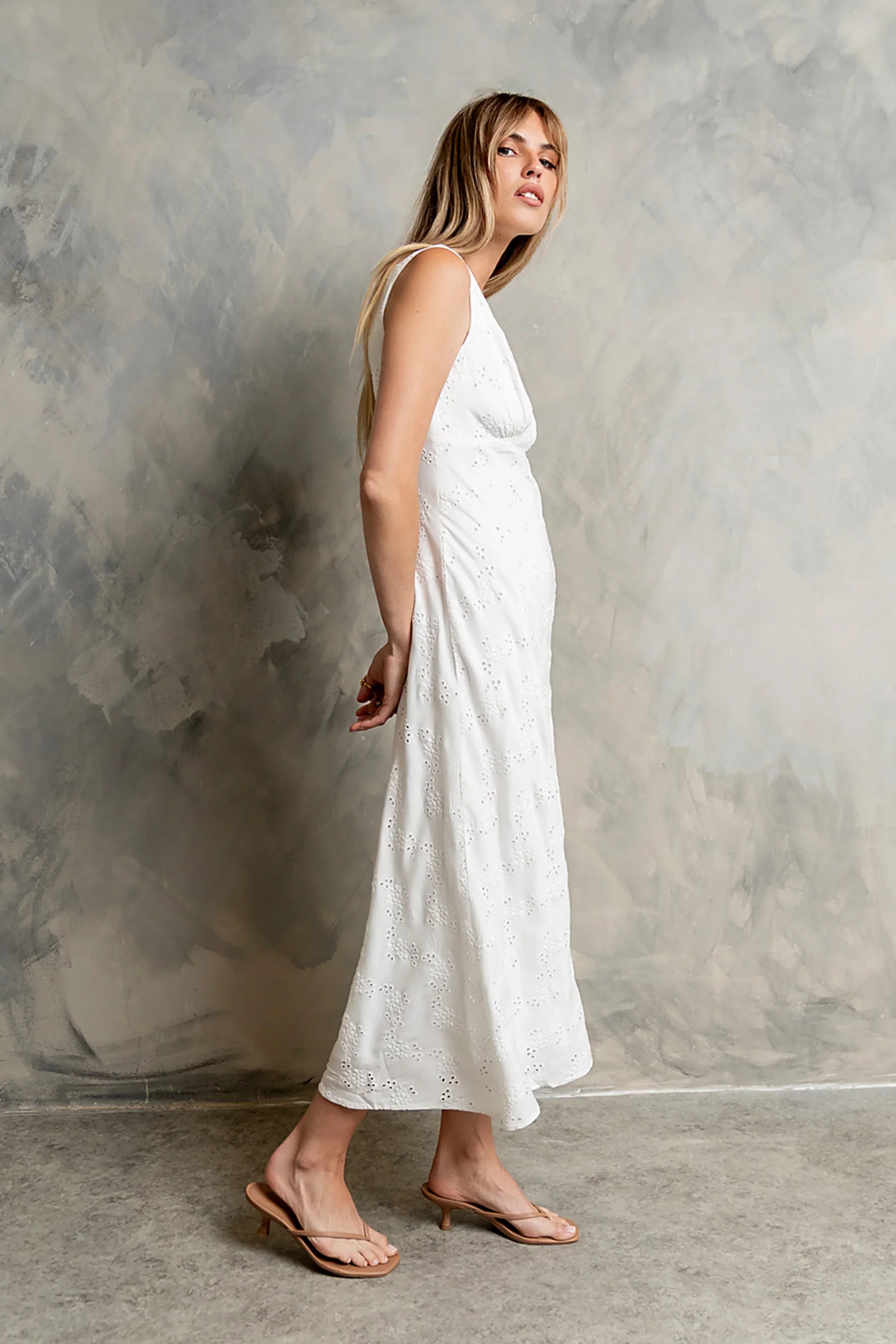Felicity Eyelet Midi Dress