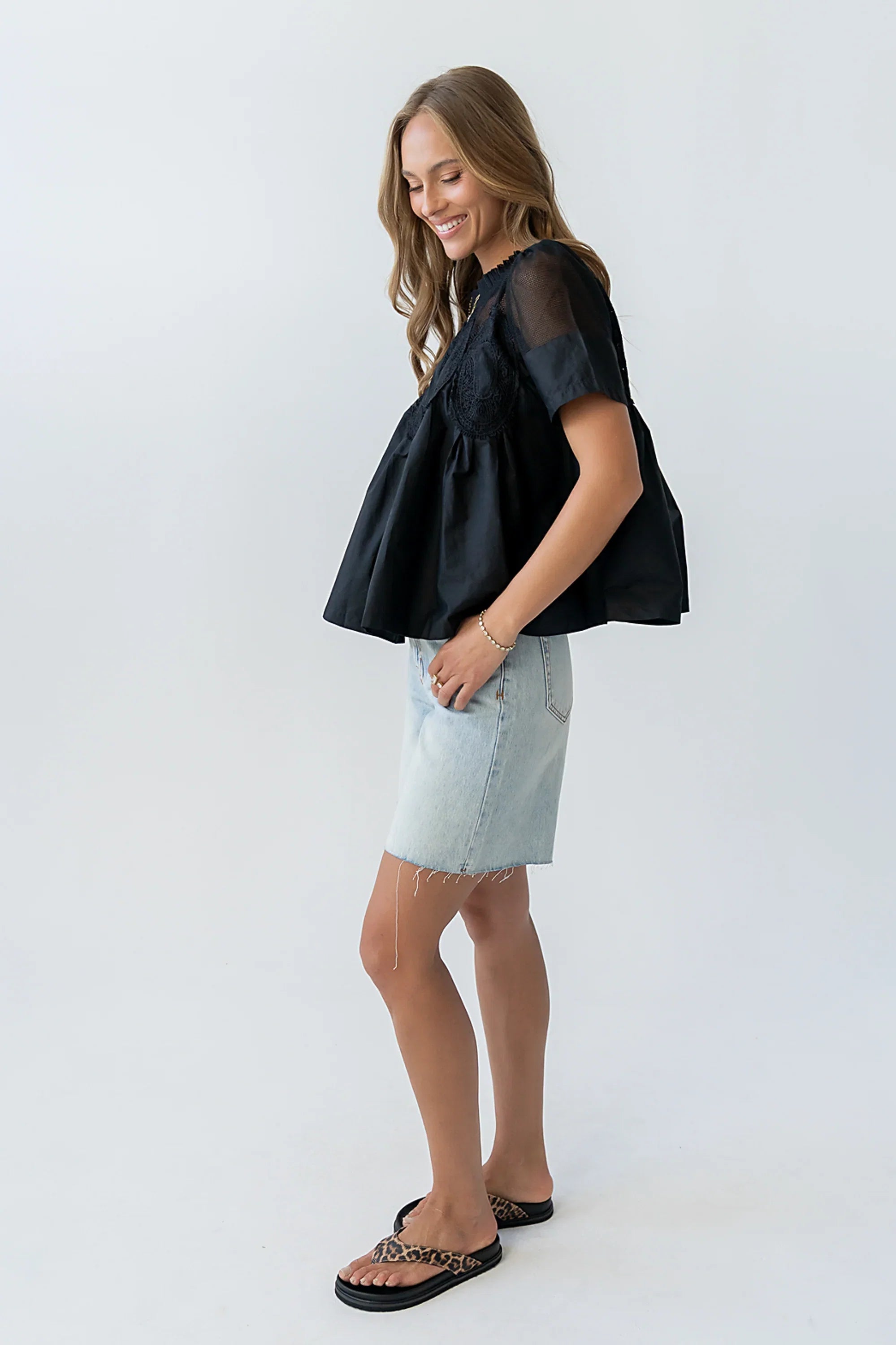 Estelle Mesh Top in Black