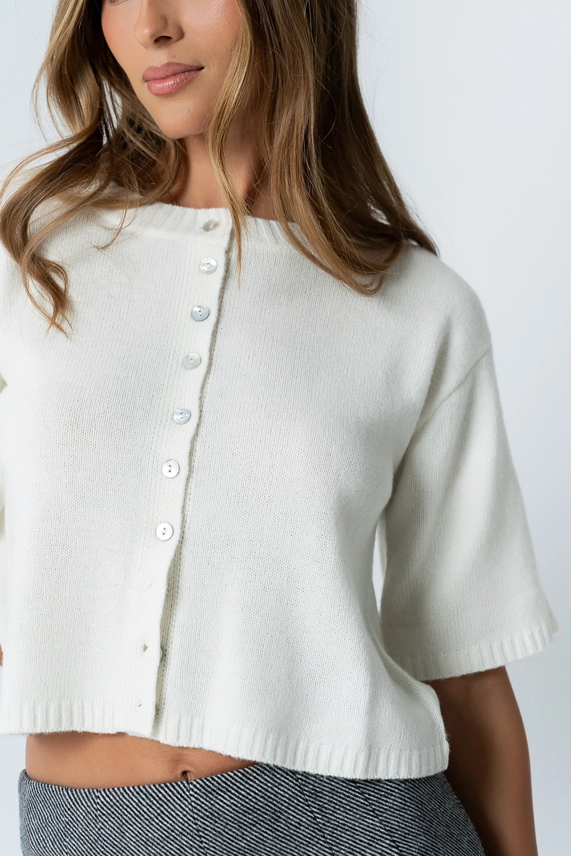 Macey Knit Sweater in Cream