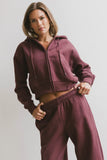 Ezra Zip Up in Burgundy FINAL SALE