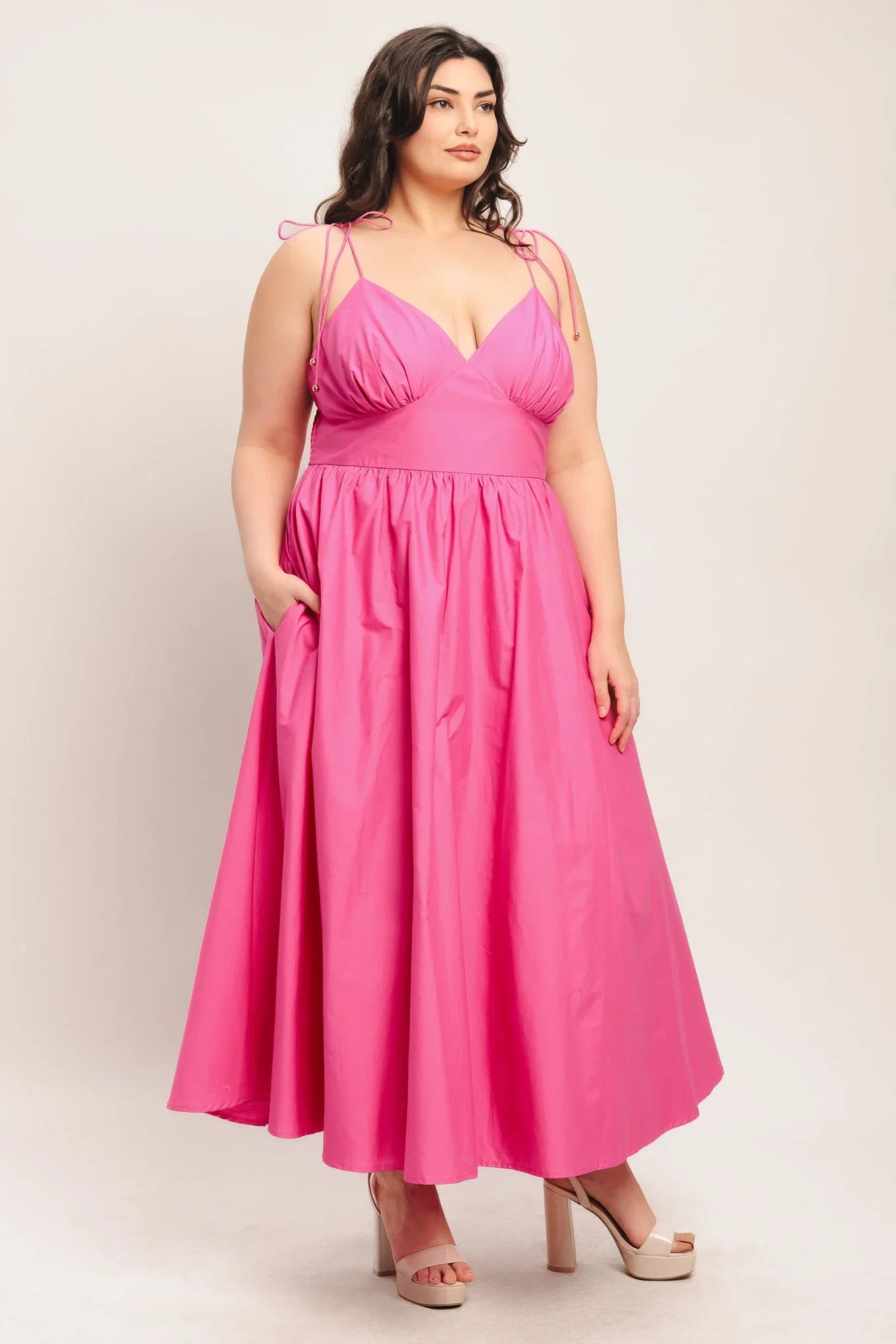 PRETTY IN PINK MIDI DRESS