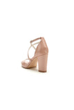 Elegant Nude Pink High Heels with Crossed Straps