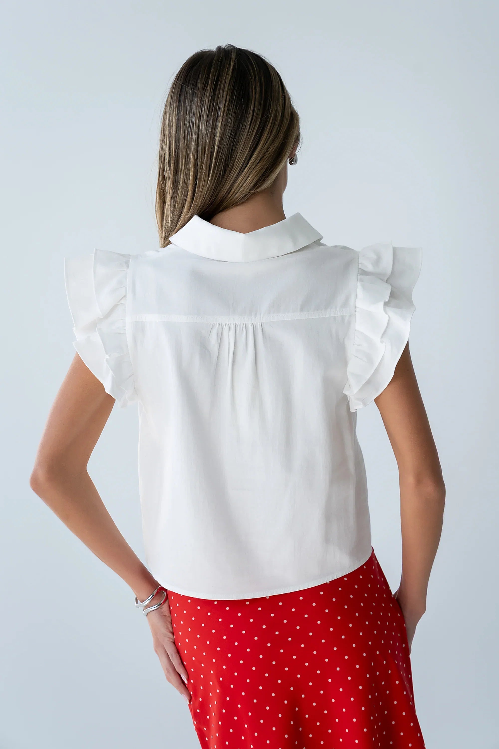 Henry Embroidered Blouse in Off White