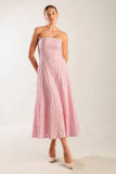 ROLL WITH IT LIGHT PINK MIDI DRESS