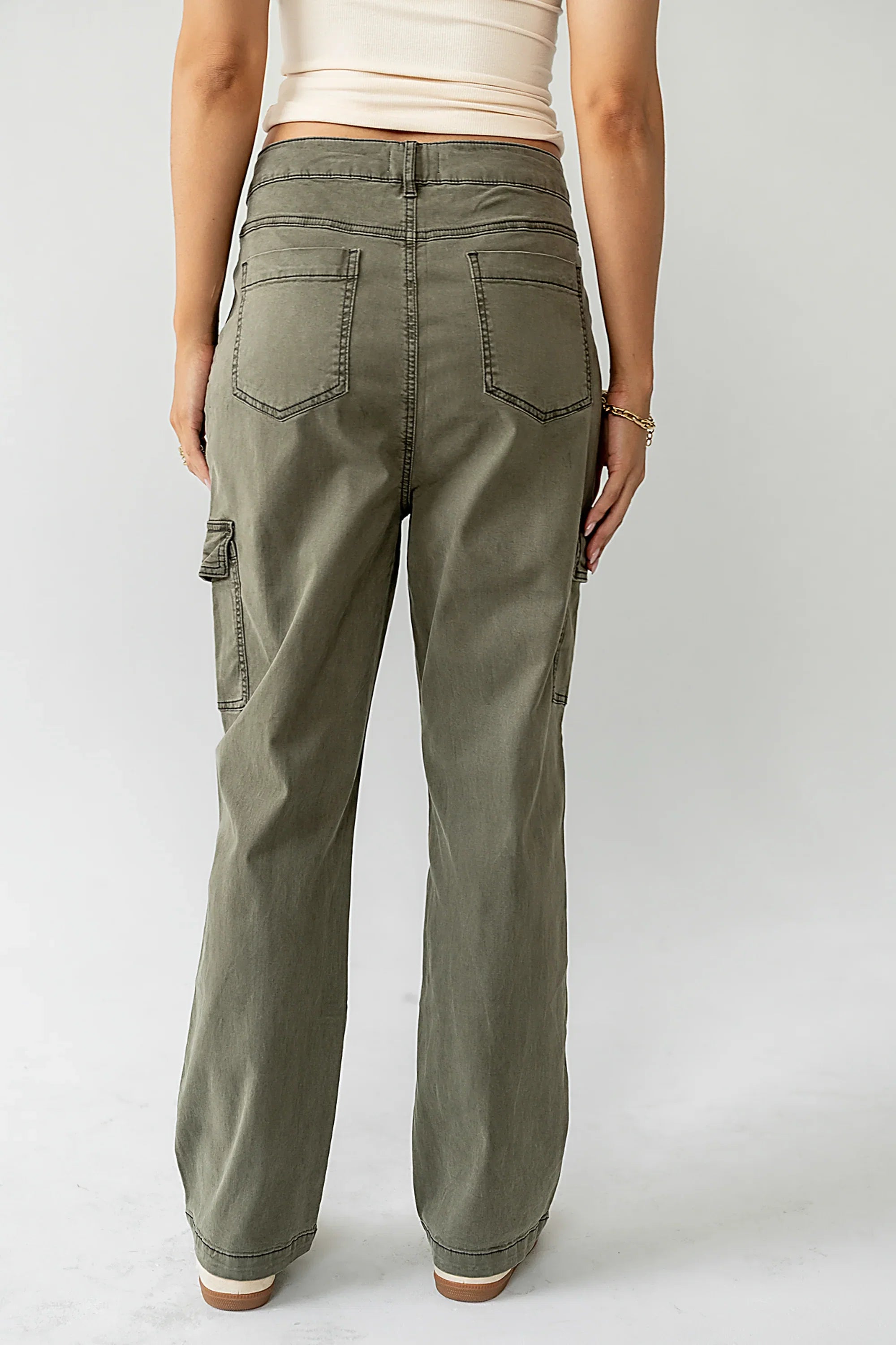 Gracie Straight Leg Pants in Olive FINAL SALE