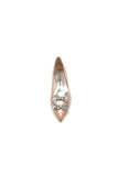 Pointed Toe Slip on Patent Leather With Rhinestone