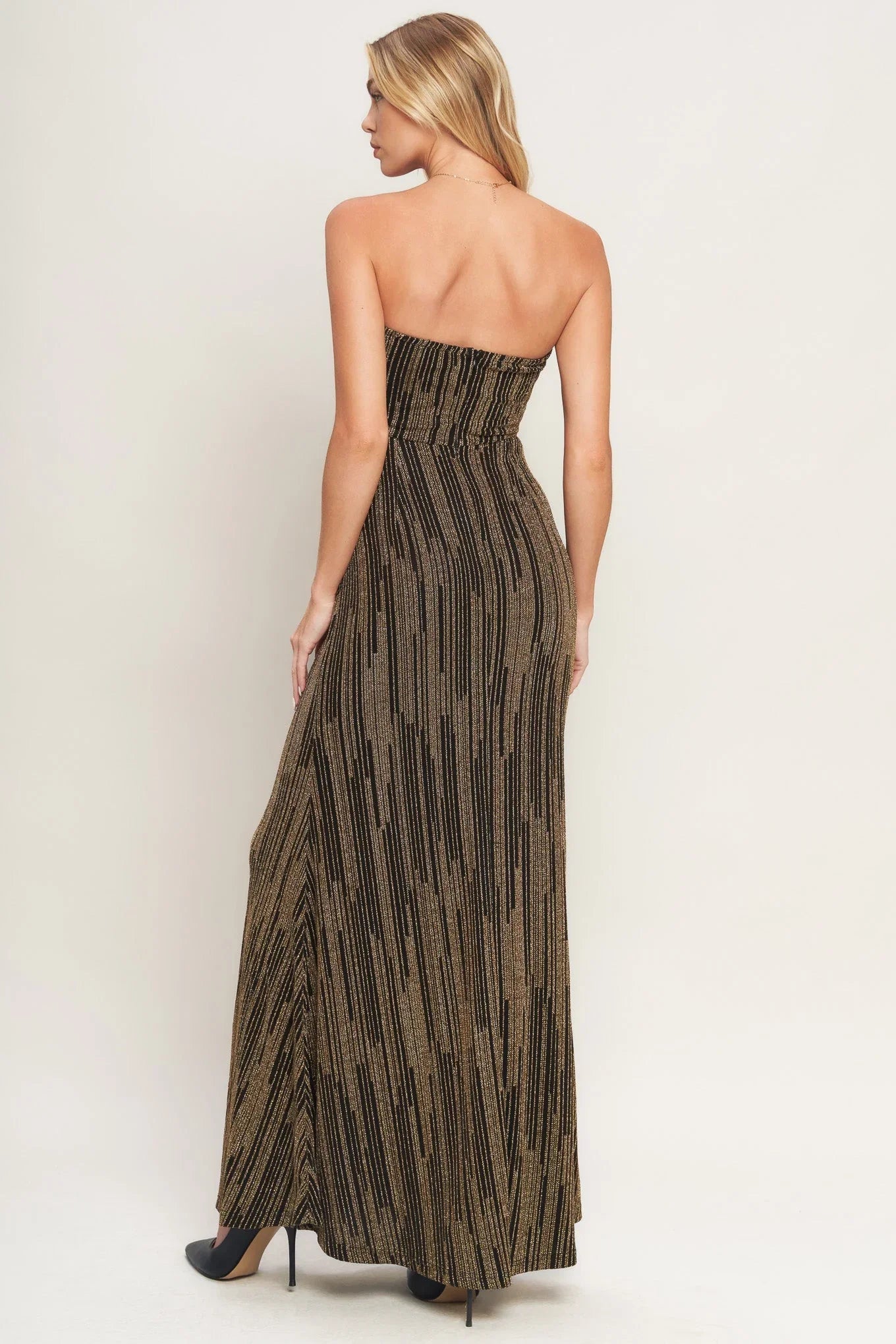 SACRED PROMISES METALLIC MAXI DRESS