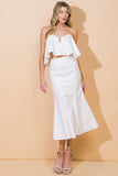 SUNSET STROLL WHITE CROP TOP SKIRT SET FINAL SALE