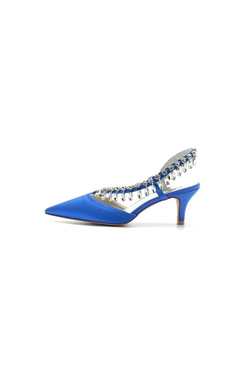Rhinestone Beaded Pointed Toe High Heels