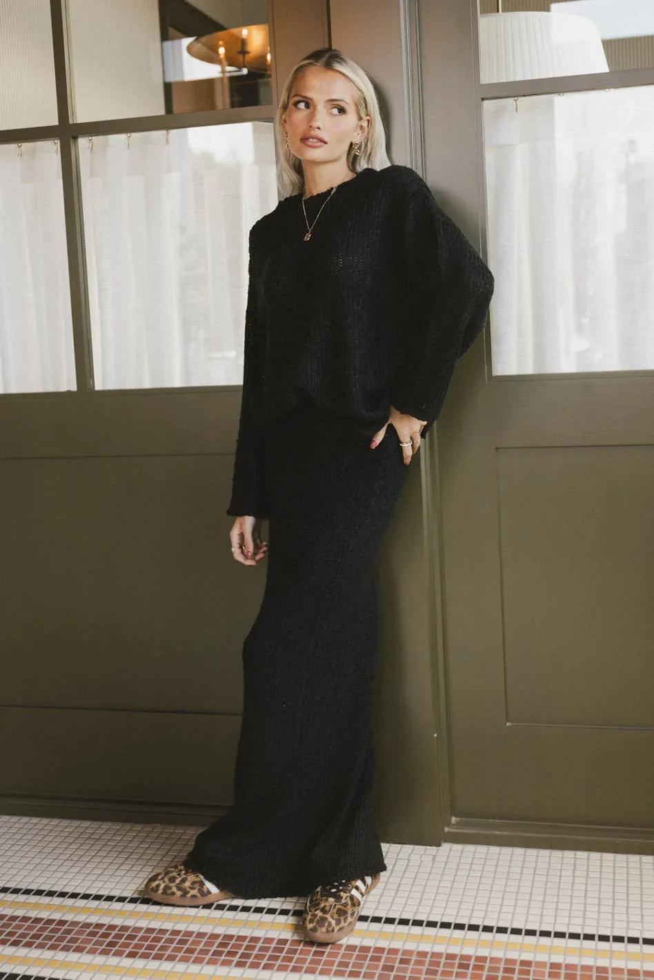Charlotte Knit Sweater in Black FINAL SALE