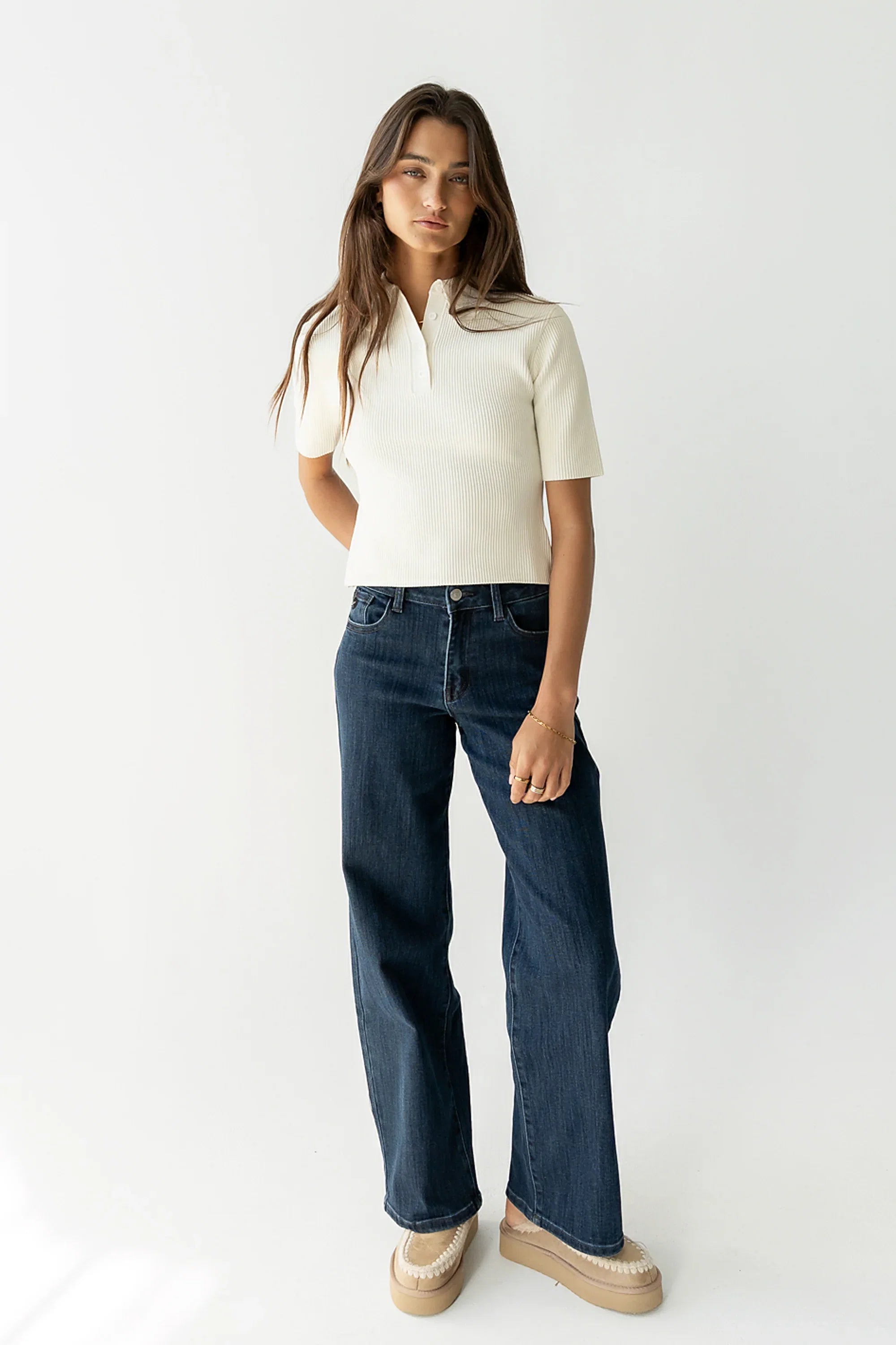 Cami Ribbed Sweater in Cream