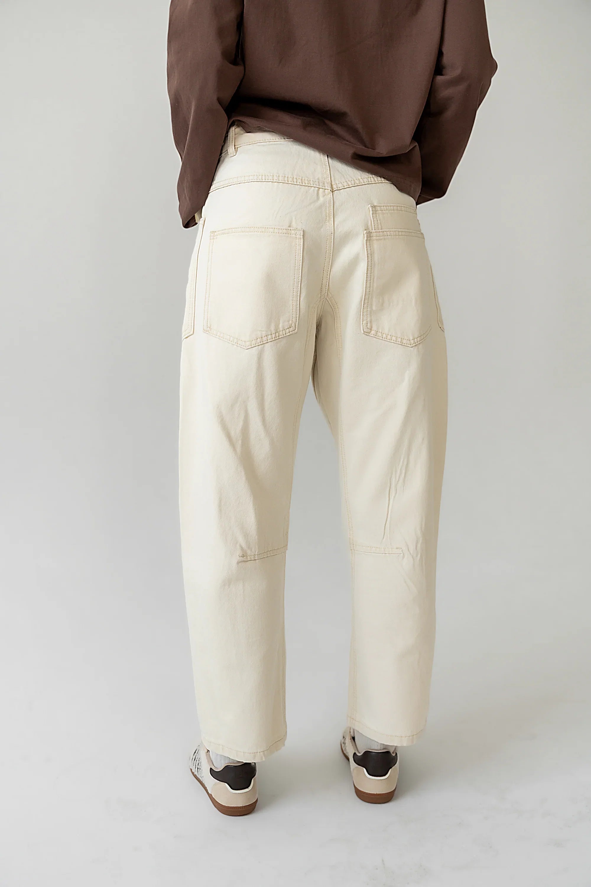 Jocelyn Barrel Jeans in Cream FINAL SALE