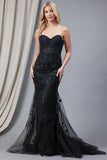 Rainn Gown Black Strapless Lace Corset Dress