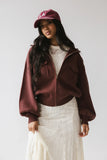 Markus Knit Bomber Jacket in Marsala FINAL SALE