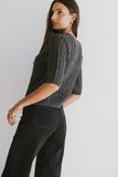 Erika Cable Knit Cardigan in Charcoal FINAL SALE