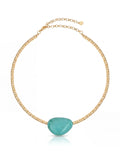 Beaded Turquoise Nugget Necklace