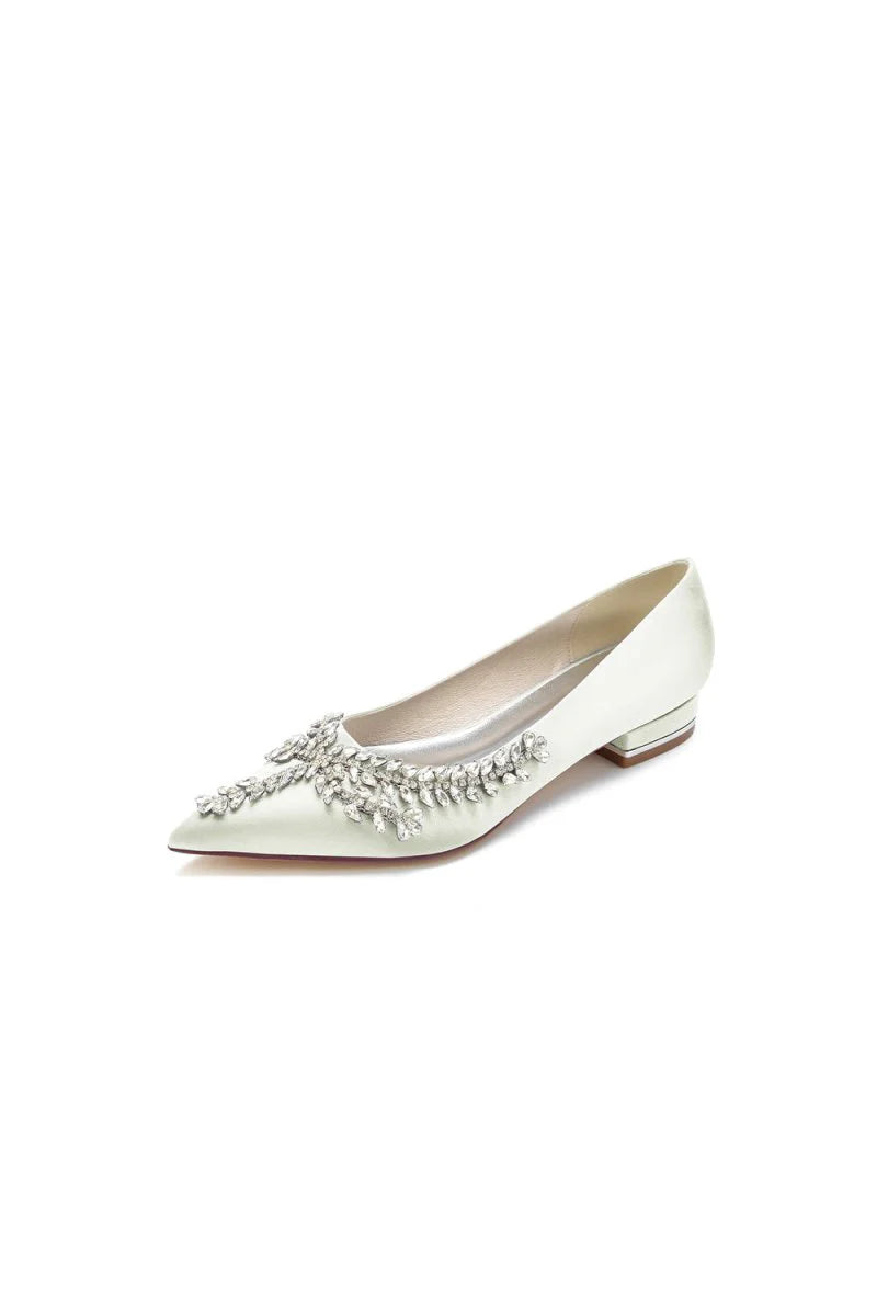 Rhinestone Pointed Toe Kitten Heels