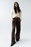 Gemma Satin Wide Leg Pants in Brown FINAL SALE